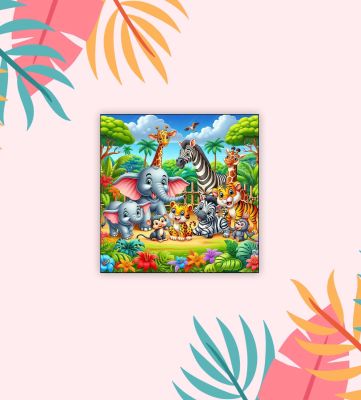 Cute Animal Design Wooden Fridge Magnet for Refrigerator & Almirah Door Magnet  Kitchen & Home Decoration Items  Animal Cartoon Magnet Sticker (Animal)